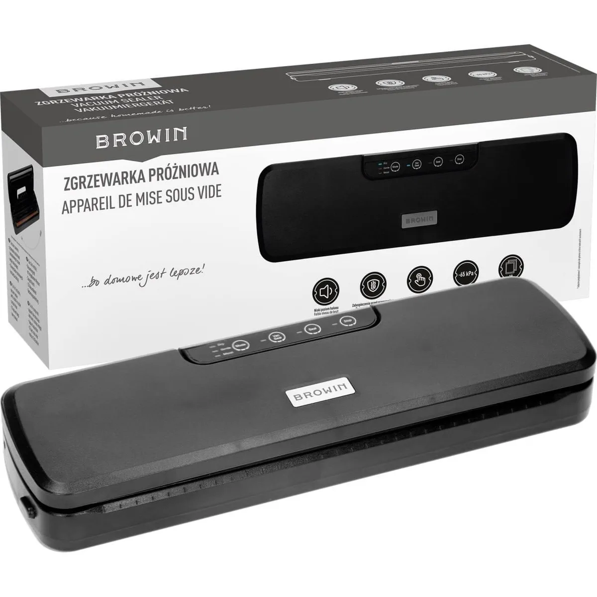 Вакуумний упаковник Browin 110 Вт чорний 38х15,5х8,2 см