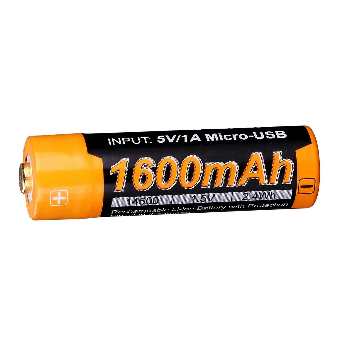 Акумулятор Li-Ion 14500 Fenix 1600 мАг мікро USB Чорний