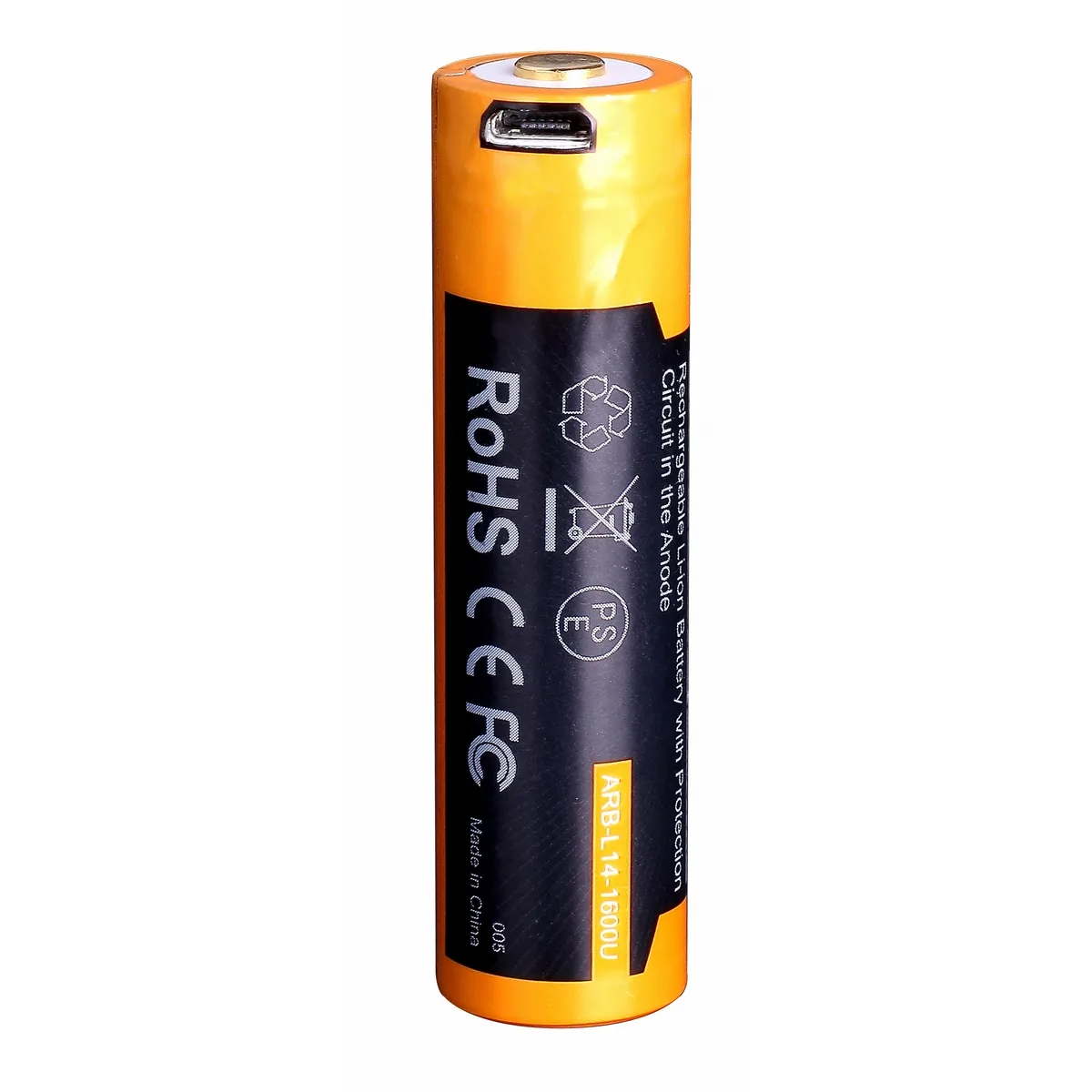Акумулятор Li-Ion 14500 Fenix 1600 мАг мікро USB Чорний