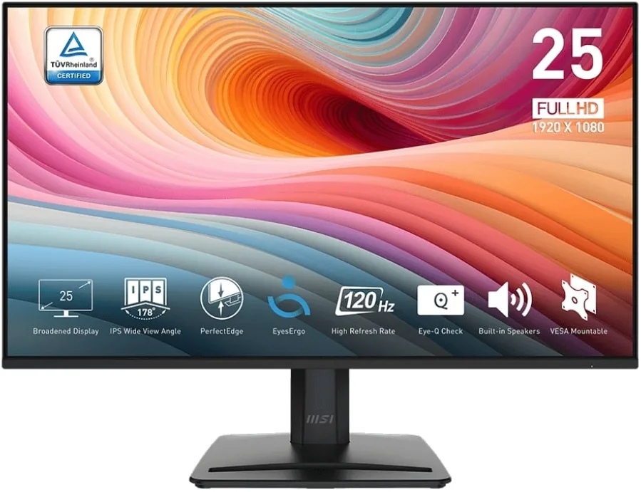 Монітор MSI 24.5" PRO MP251-E2 D-Sub, HDMI, DP, MM, IPS, 120Hz, sRGB 99%, AdaptiveSync