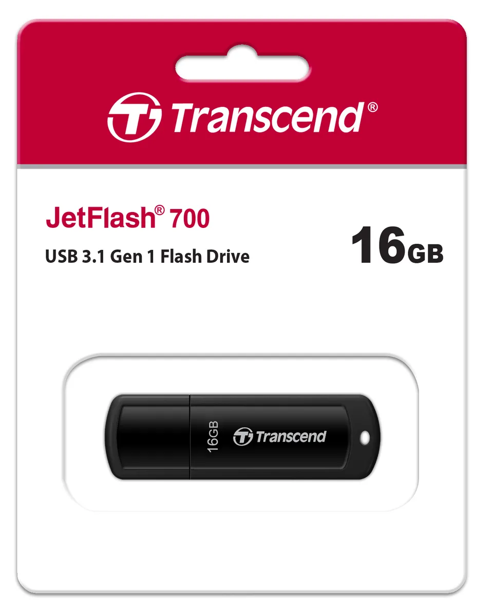 Накопичувач Transcend  16GB USB 3.1 Type-A JetFlash 700 Чорний