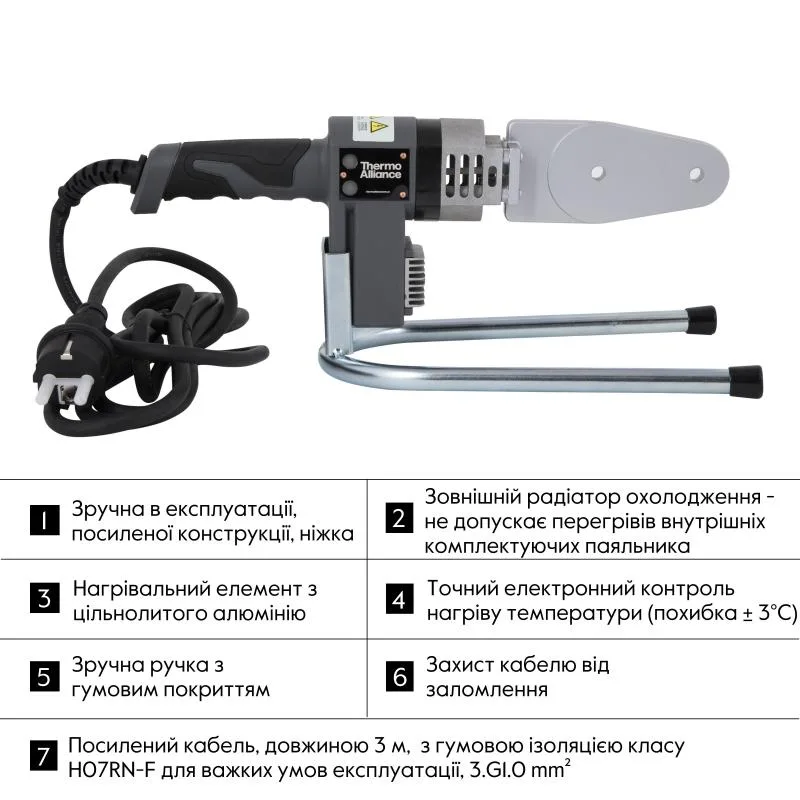 Паяльник автоматичний Thermo Alliance STD-101 600 Вт для пластикових труб 20-32 мм