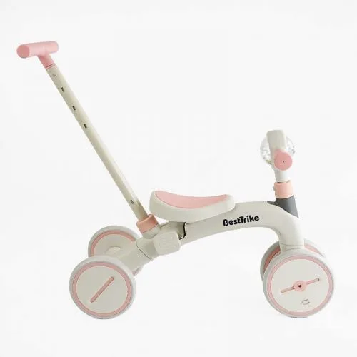 Велосипед 3-х кольоровий Best Trike для дітей з батьківською ручкою та регульованими колесами 8 та 6 дюймів.