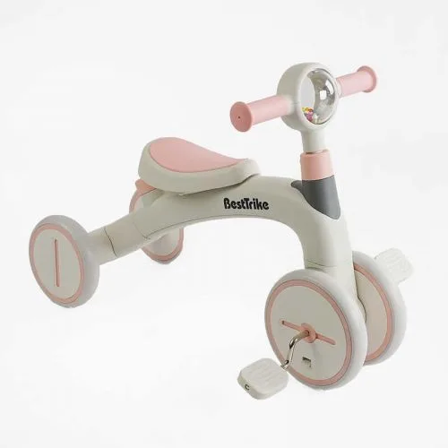 Велосипед 3-х кольоровий Best Trike для дітей з батьківською ручкою та регульованими колесами 8 та 6 дюймів.