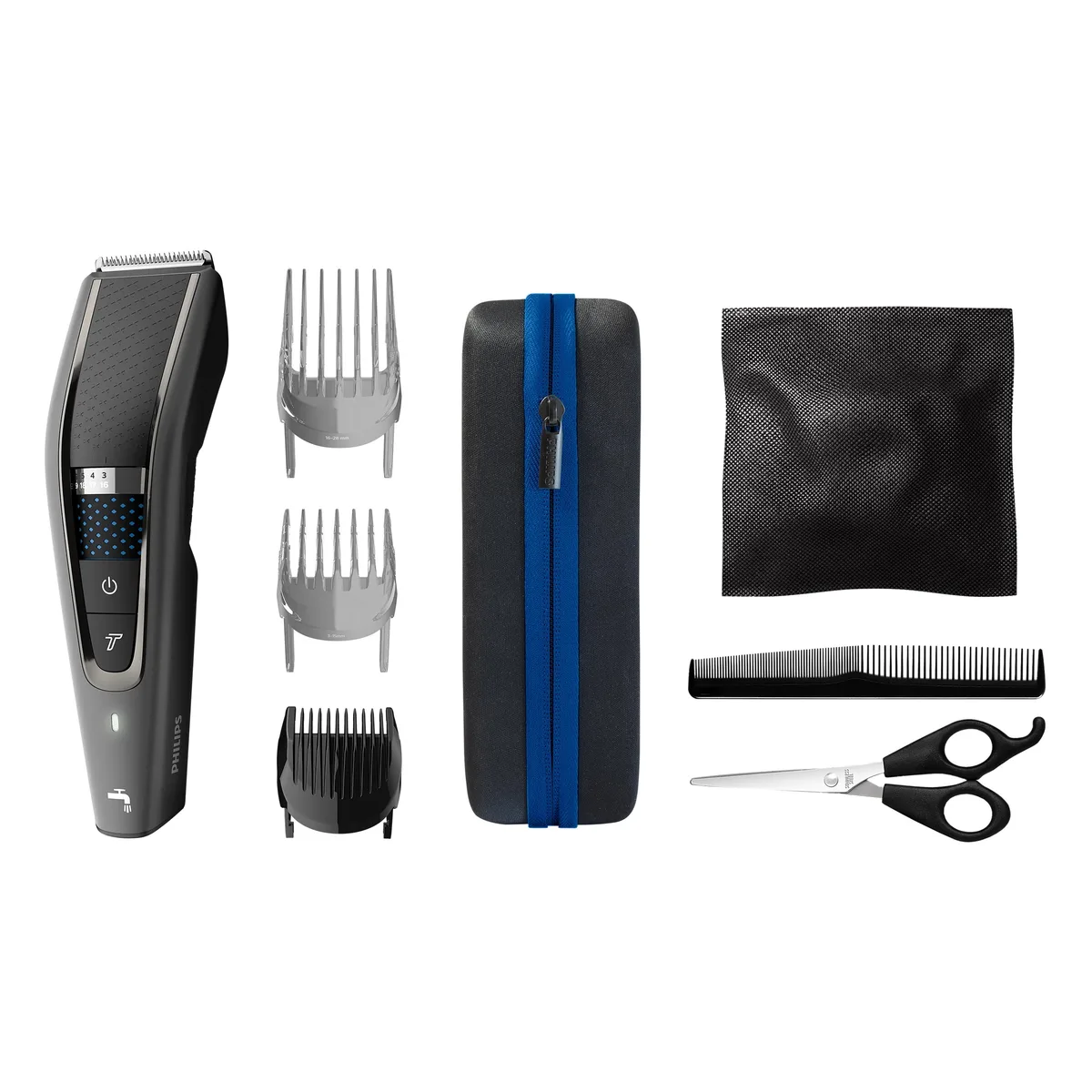 Электрическая стрижка волос Philips Series 7000, аккумуляторная, с роторным мотором, 3 насадки, в комплекте кейс, ножницы и расческа