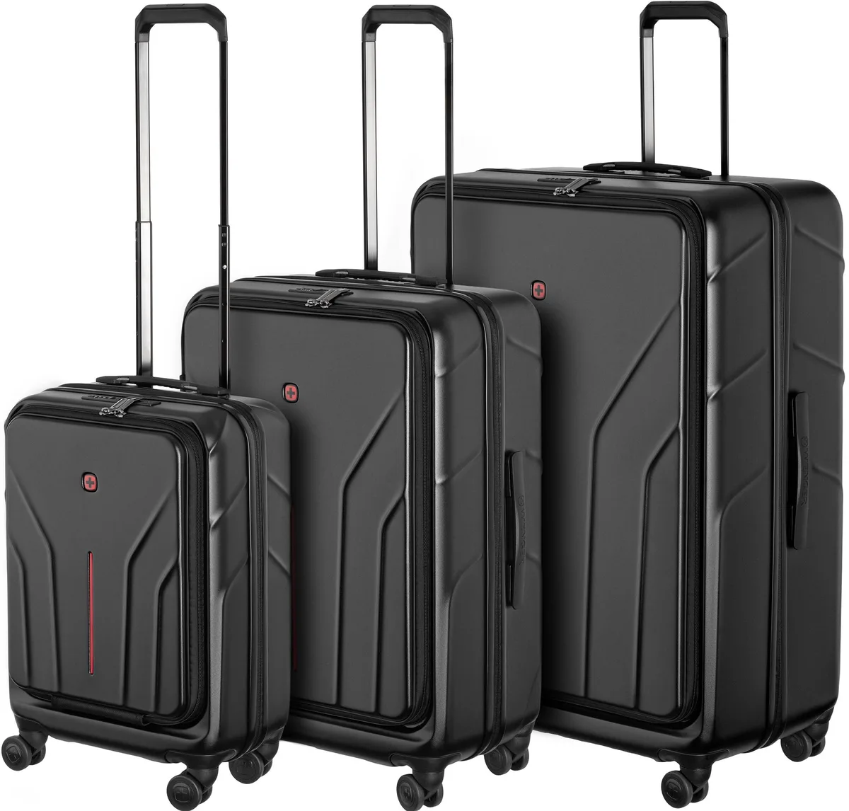 Набір валіз Wenger Amplix Hardside, полікарбонат, (S+M+L), TSA, 4 колеса, EXP, чорний