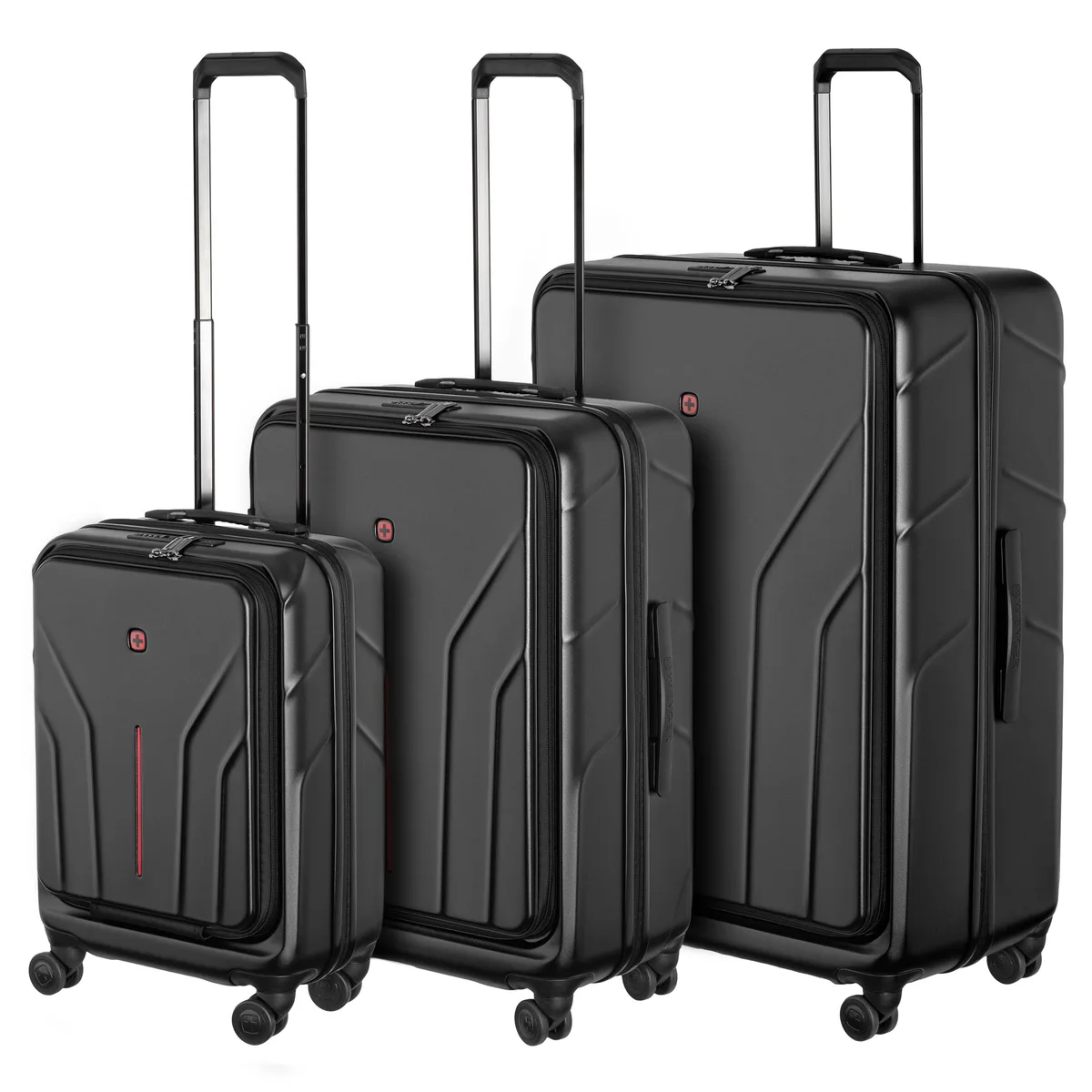 Набір валіз Wenger Amplix Hardside, полікарбонат, (S+M+L), TSA, 4 колеса, EXP, чорний