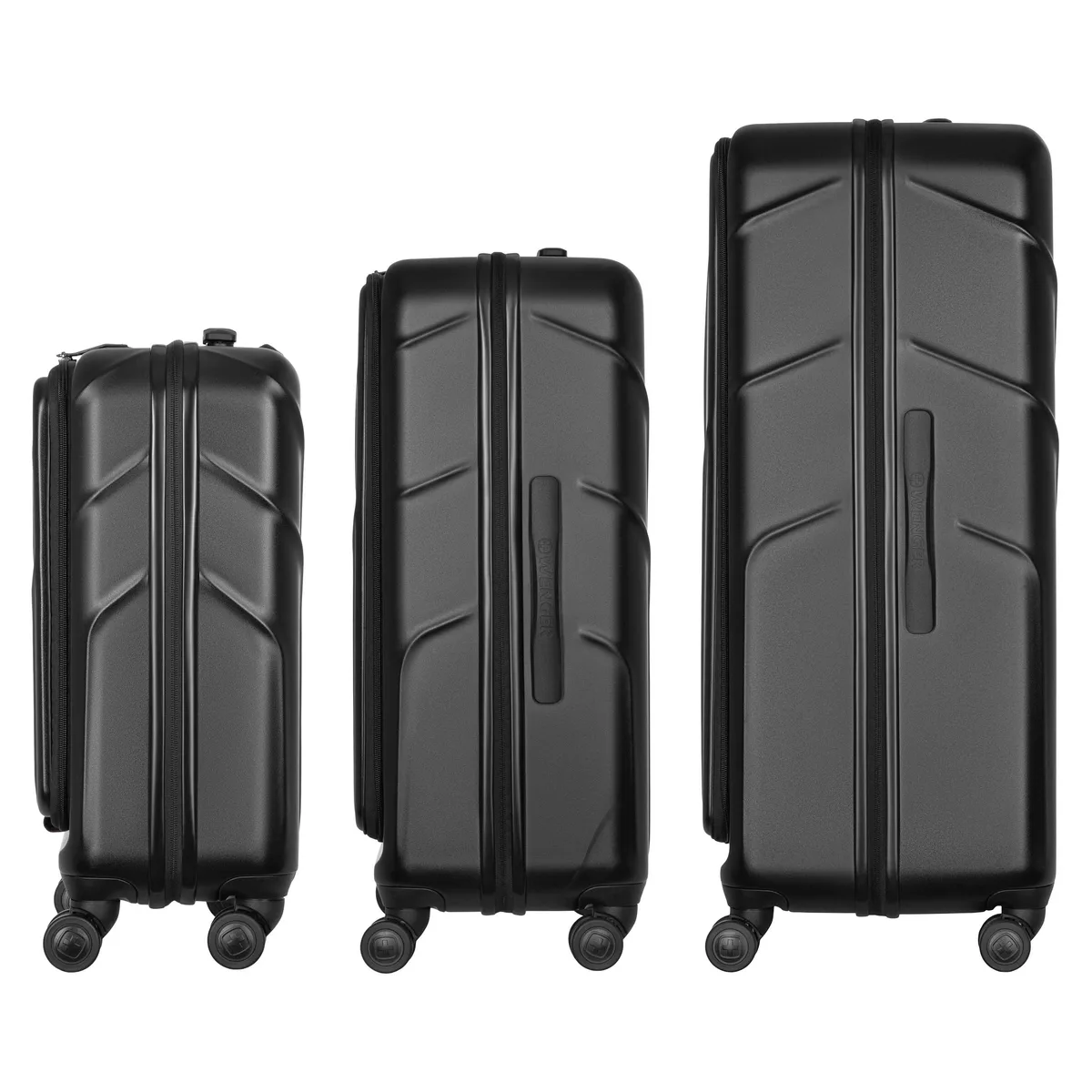 Набір валіз Wenger Amplix Hardside, полікарбонат, (S+M+L), TSA, 4 колеса, EXP, чорний