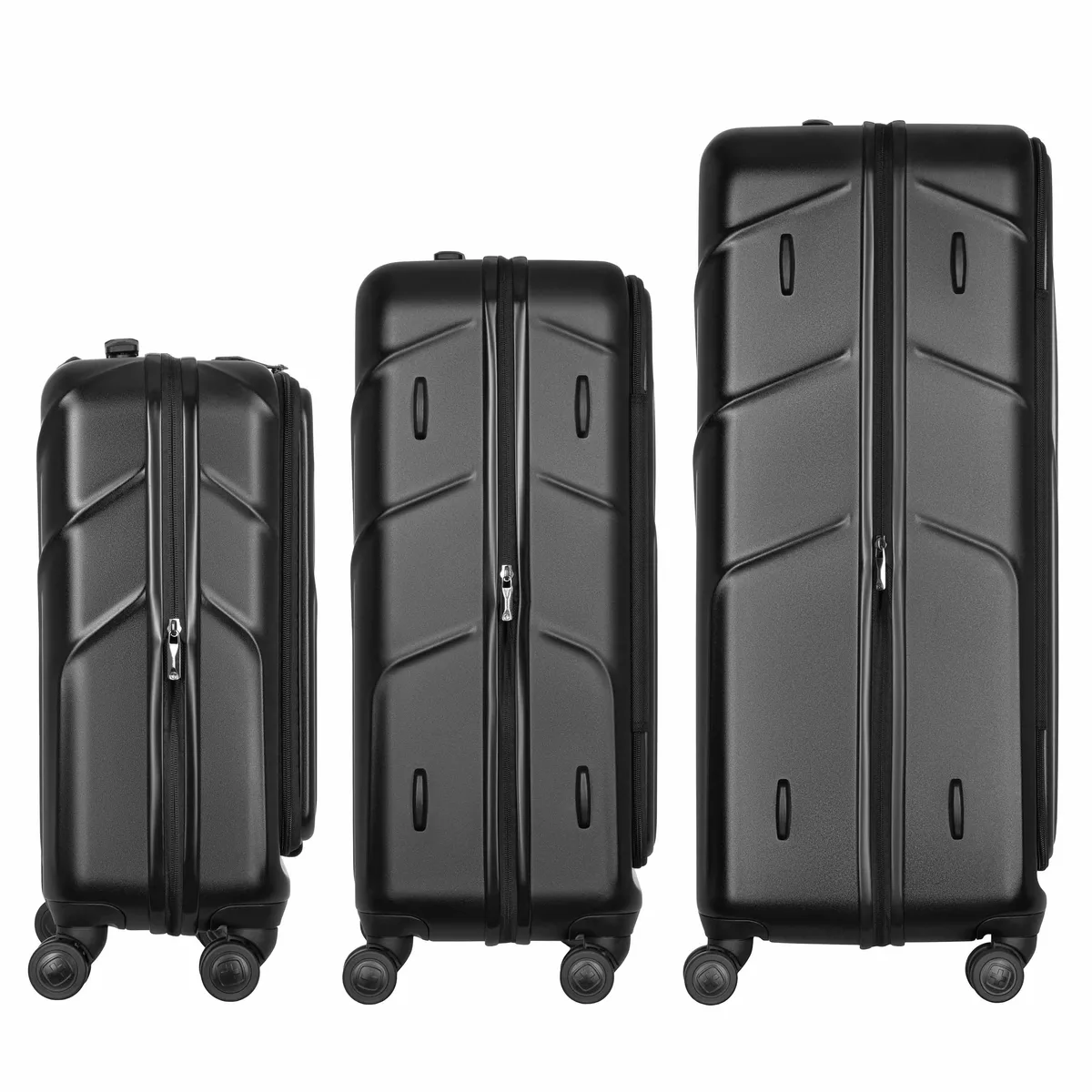 Набір валіз Wenger Amplix Hardside, полікарбонат, (S+M+L), TSA, 4 колеса, EXP, чорний