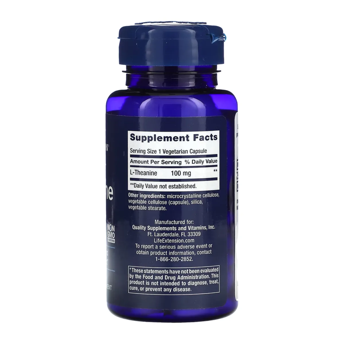 L-Theanine Life Extension 100 мг 60 капсул без ГМО без глютена