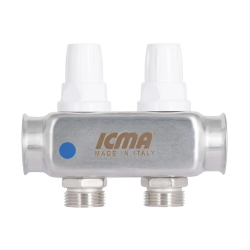 Колектор з витратомірами ICMA K073 1" х 3/4" нержавіюча сталь для системи "Тепла підлога"