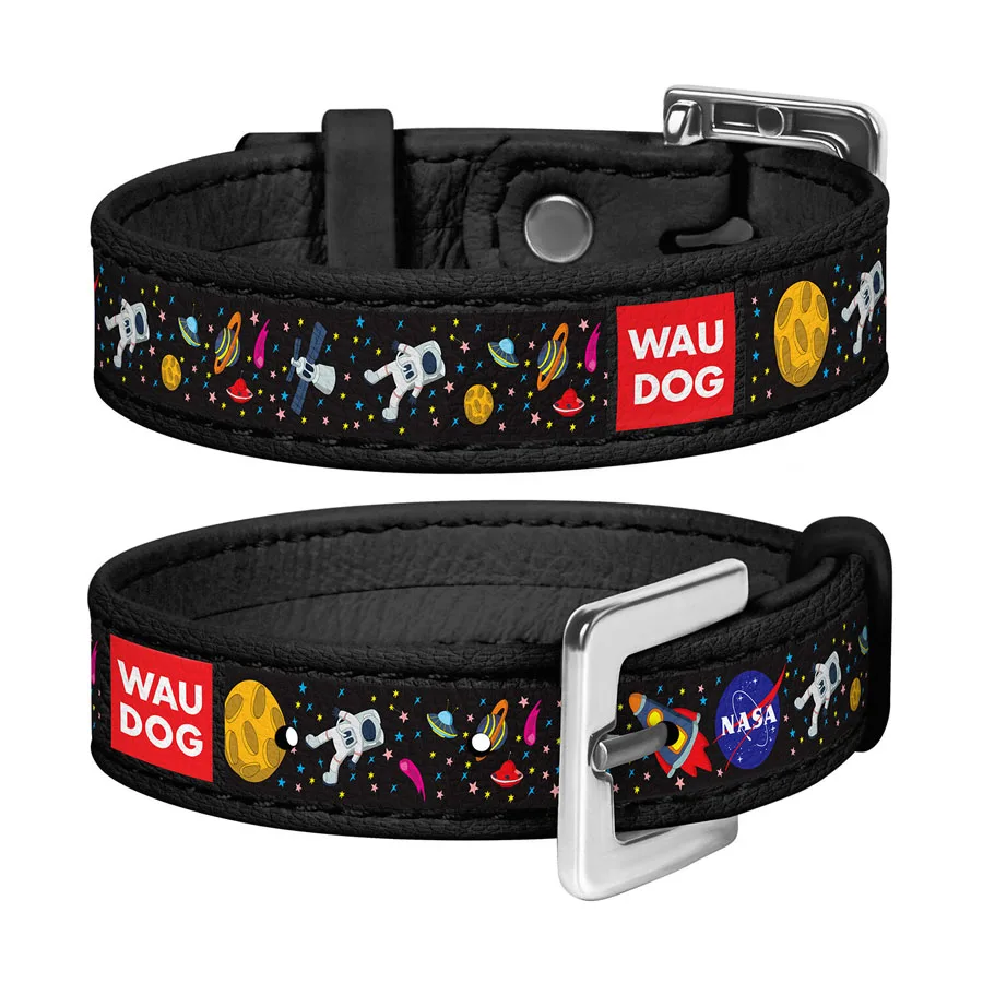 Браслет WAUDOG Design NASA 15 мм шкіра чорний S 18-20 см
