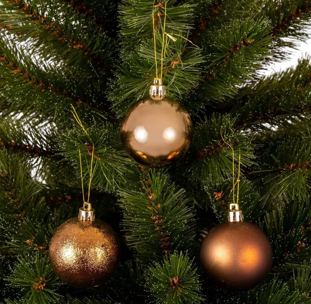 Ялинкові пластикові кулі Mica Decorations 27 шт 6 см шоколадні