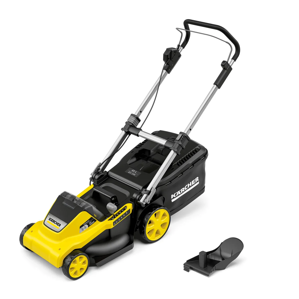 Аккумуляторная газонокосилка Karcher LMO 5-18 Dual 18В, ширина скашивания 41 см, высота скашивания 25-70 мм, без батареи и зарядного устройства