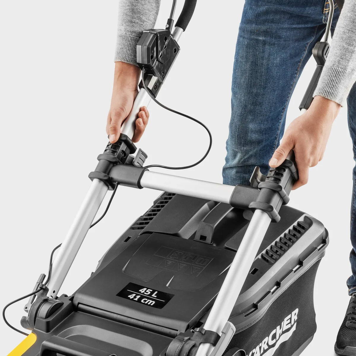 Аккумуляторная газонокосилка Karcher LMO 5-18 Dual 18В, ширина скашивания 41 см, высота скашивания 25-70 мм, без батареи и зарядного устройства