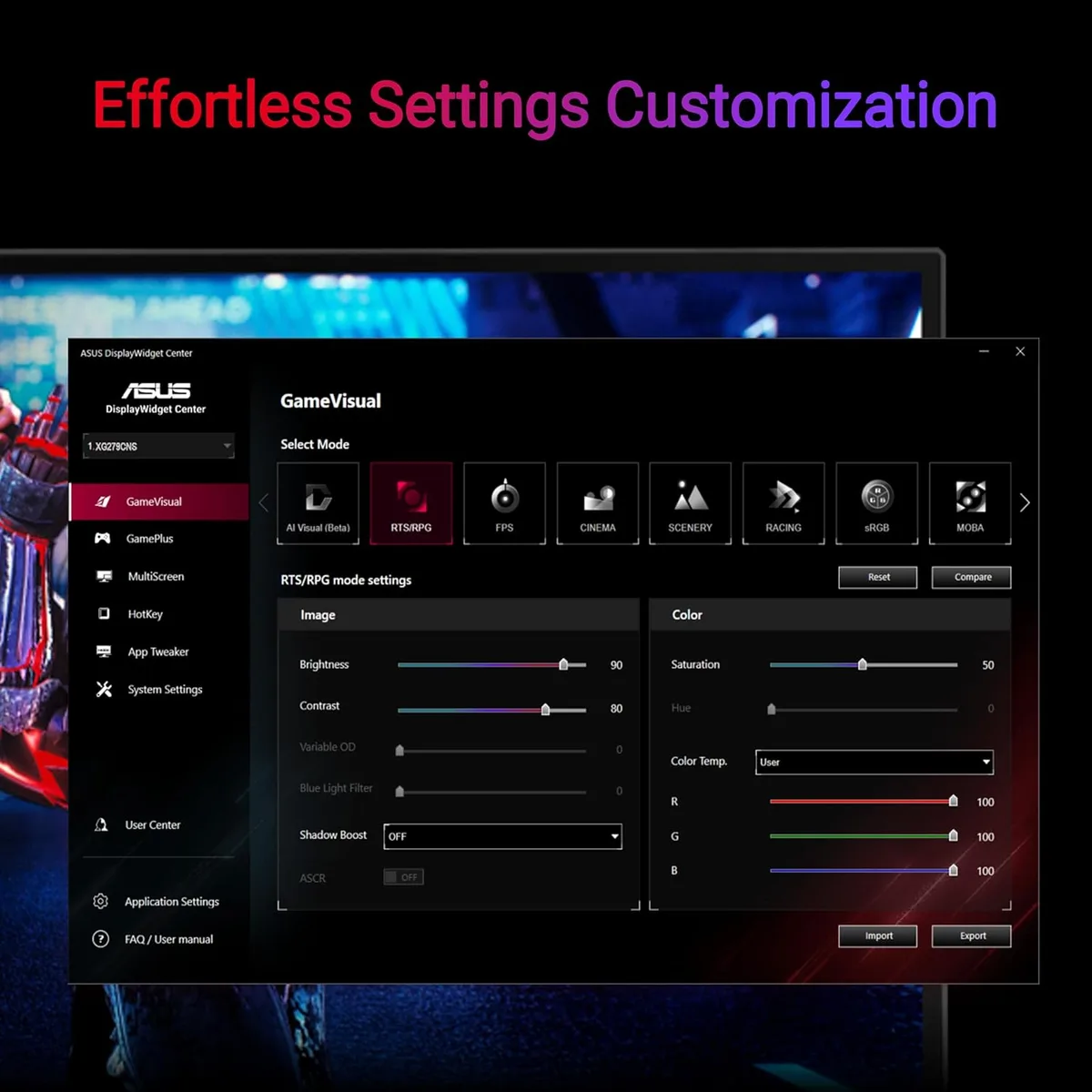 Монітор Asus 27" ROG Strix XG279CNS HDMI, DP, USB-C, IPS, 380Hz, 0.3ms, sRGB 110%, AdaptiveSync, Pivot, HDR400