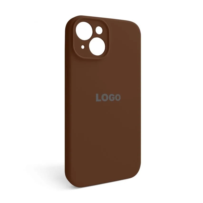 Чохол Silicone Case для Apple iPhone силіконовий 14 коричневий закрита камера