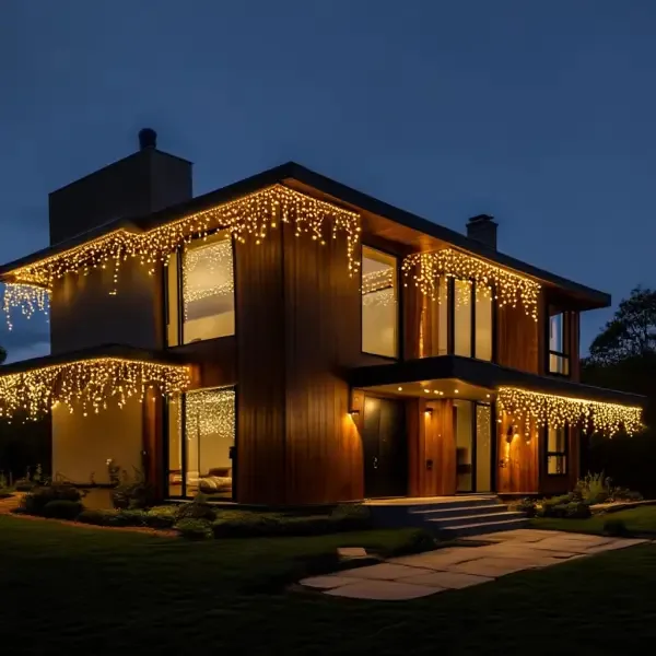 Вулична гірлянда Бахрома 50 м 840 LED чорний жовтий