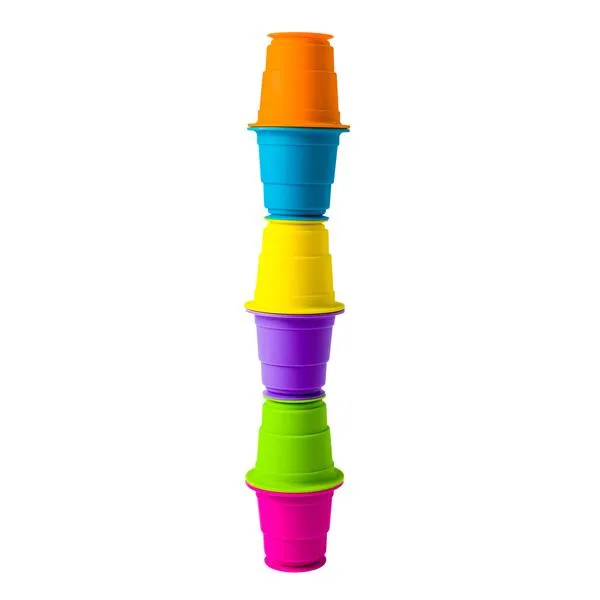 Тактильная игрушка Fat Brain Toys силиконовые чашки 6 шт разноцветные