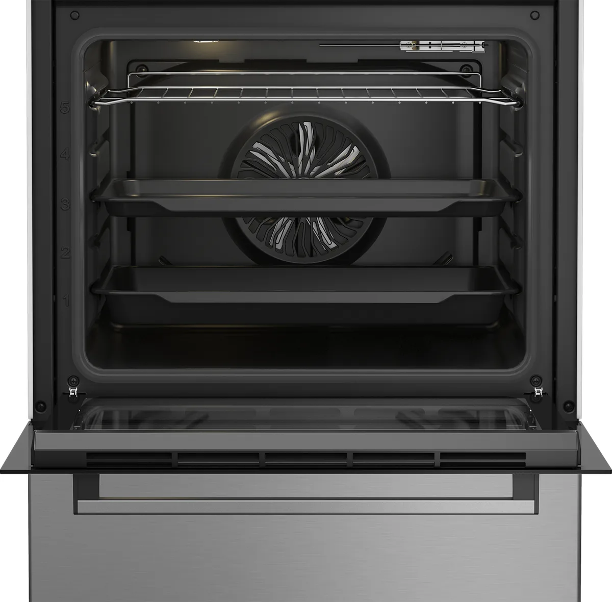 Електрична плита Beko склокерамічна 60х85х60 см нержавіюча сталь 4 конфорки 66 л