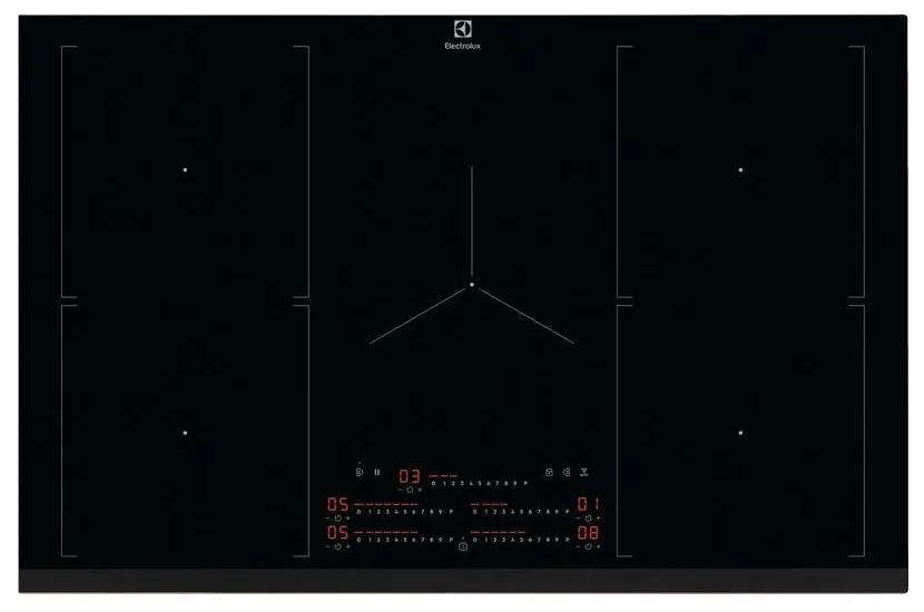 Варильна поверхня Electrolux індукційна 80см чорна для кухні з розширеною зоною Hob2Hood