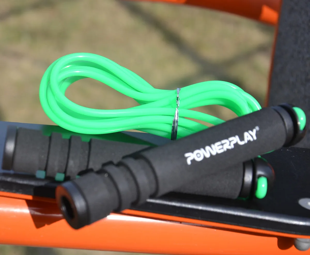 Скакалка Active Point ПВХ 2,7 м Зелена Регульована довжина
