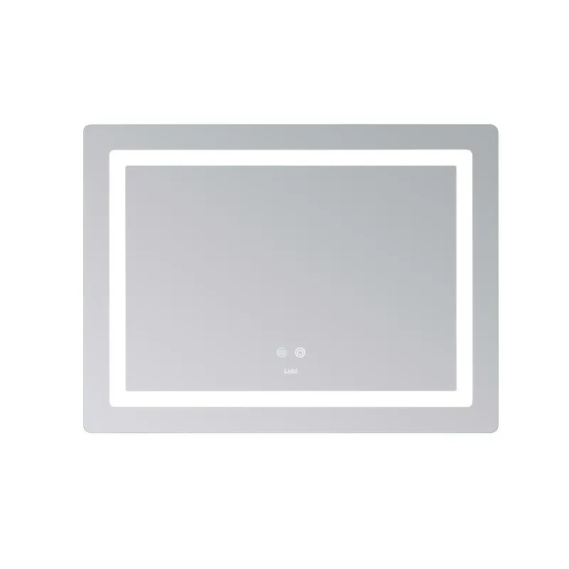 Дзеркало Lidz Kubis KU2 з LED-підсвічуванням 800х600 мм алюміній/пластик антизапотівання