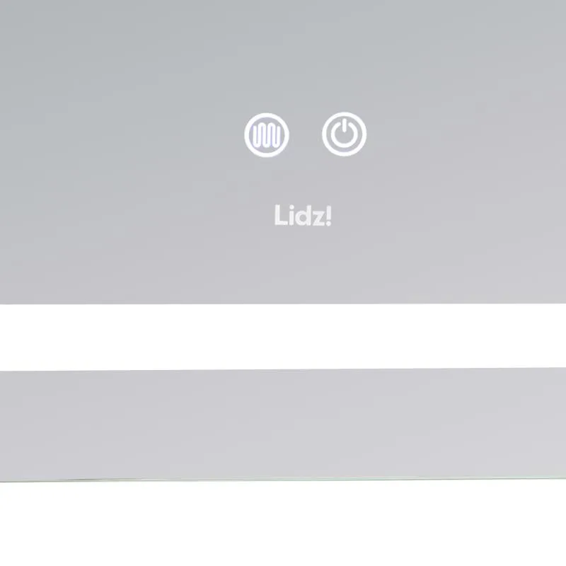 Дзеркало Lidz Kubis KU2 з LED-підсвічуванням 800х600 мм алюміній/пластик антизапотівання