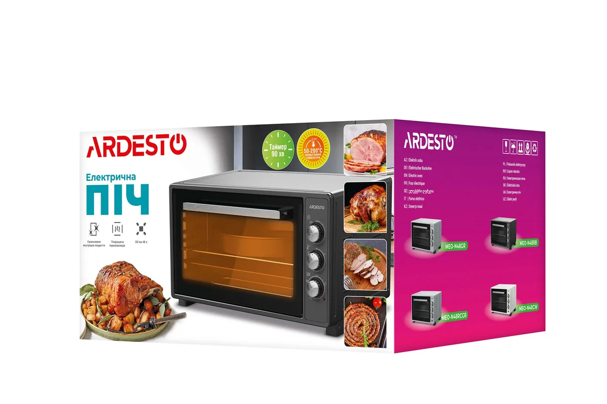 Электрическая печь ARDESTO 40 л 1300 В черная конвекция механическая