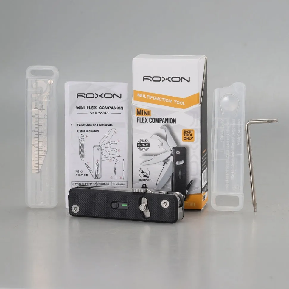Мультитул Roxon 8 функцій 101х21х21 мм чорний ABS-пластик G10
