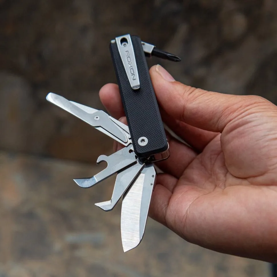 Мультитул Roxon 8 функцій 101х21х21 мм чорний ABS-пластик G10