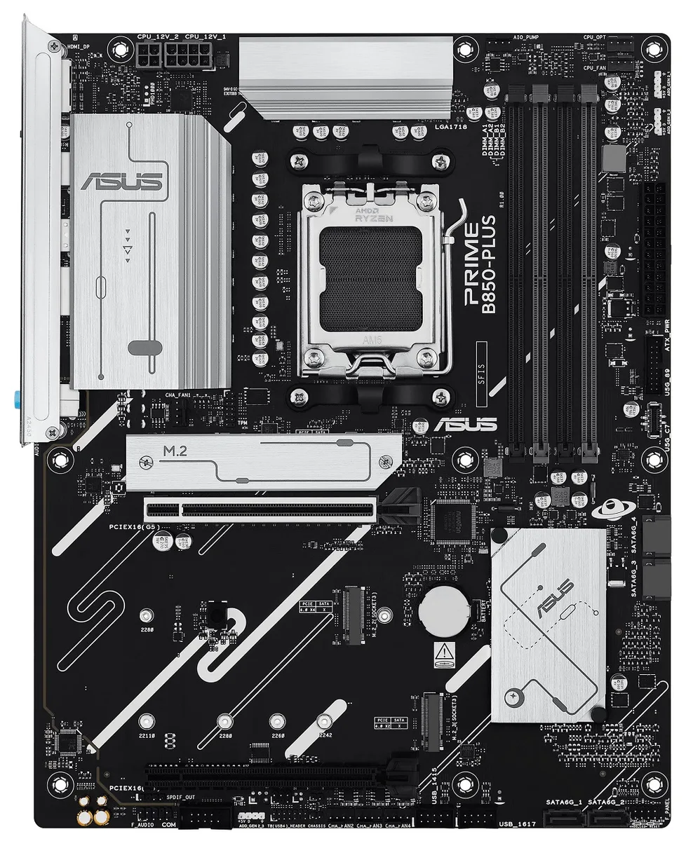 Материнcька плата ASUS PRIME B850-PLUS-CSM sAM5 B850 4xDDR5 M.2 HDMI DP ATX CSM
