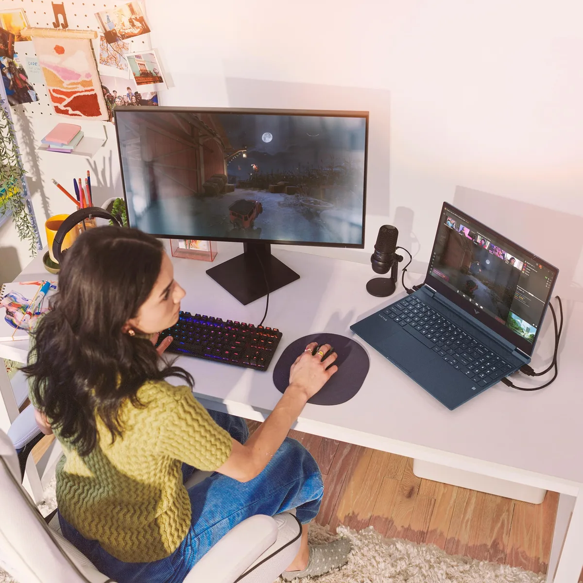 Ноутбук HP ігровий 15,6" FHD IPS AMD Ryzen 7 16GB SSD 512GB NVIDIA GeForce RTX 4050 синій