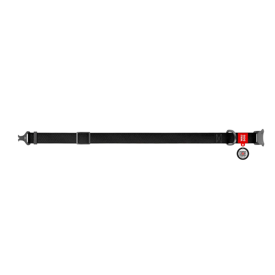 Нашийник WAUDOG Waterproof 25 мм x 38-58 см Collartex чорний металічна пряжка