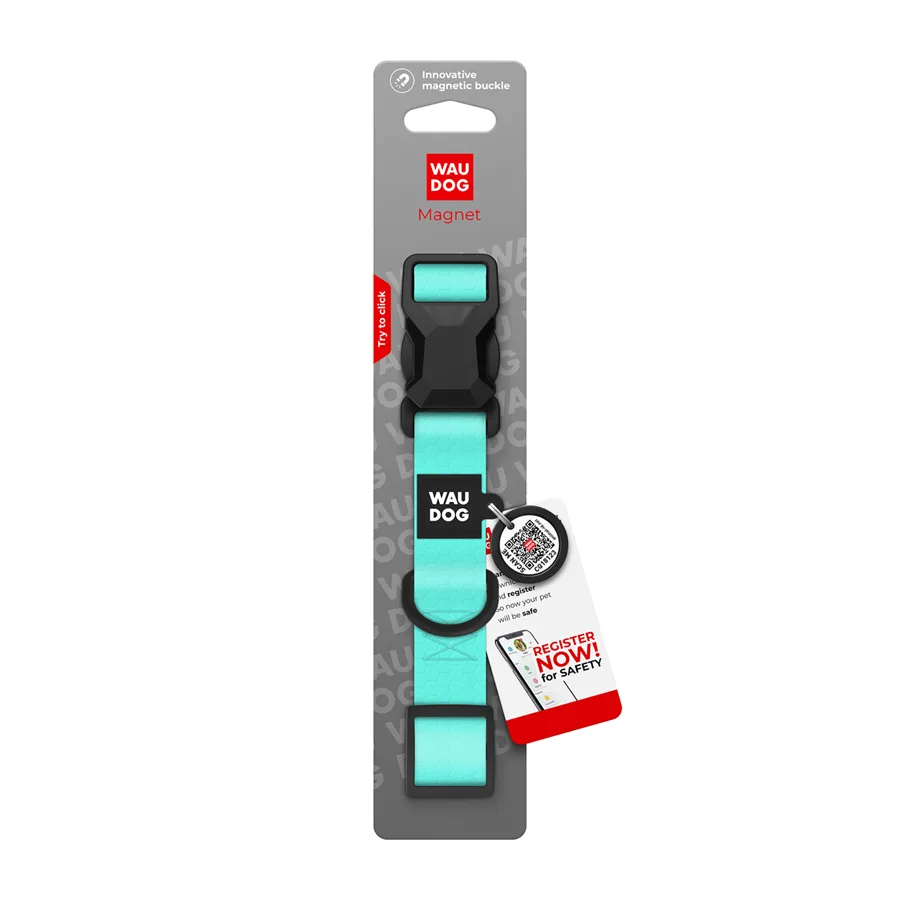 Нашийник WAUDOG Magnet 25 мм COLLARTEX L 34-49 см тіффані