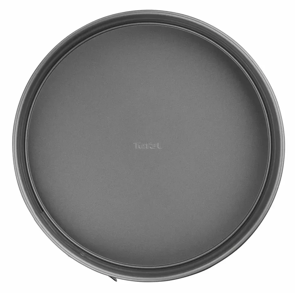 Форма для випікання Tefal Easybake, 26 см, з вуглецевої сталі, роз'ємна, кругла, сірого кольору.