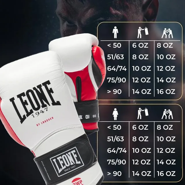 Боксерські рукавиці Leone натуральна шкіра 10 унцій білий