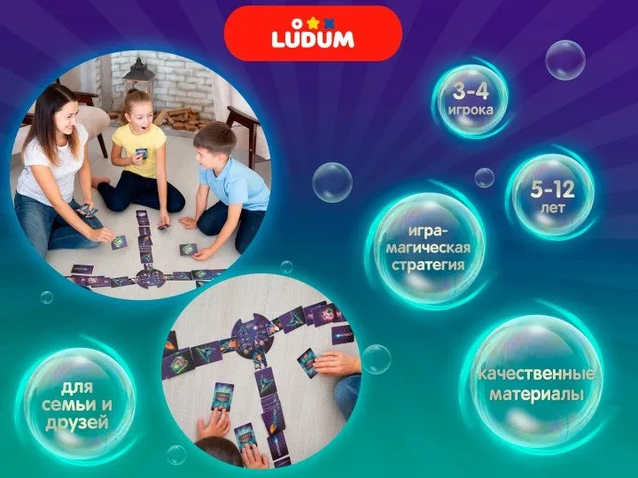 Настольная игра Ludum из картона 15,5х8,5 см многоцветная