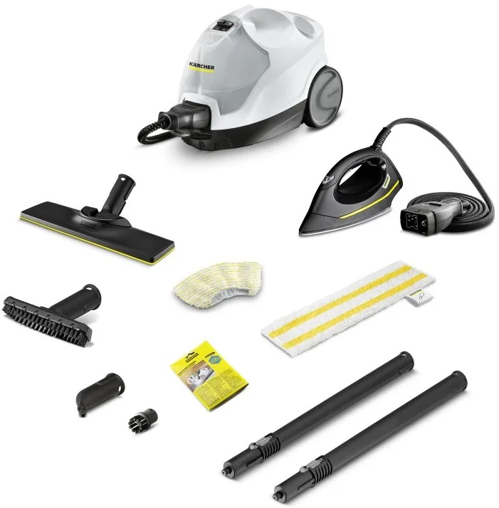 Парова чистка Karcher SC 4 EasyFix Iron, 2000Вт, 800мл, 3.5Бар, з праскою в комплекті, біло-чорний.