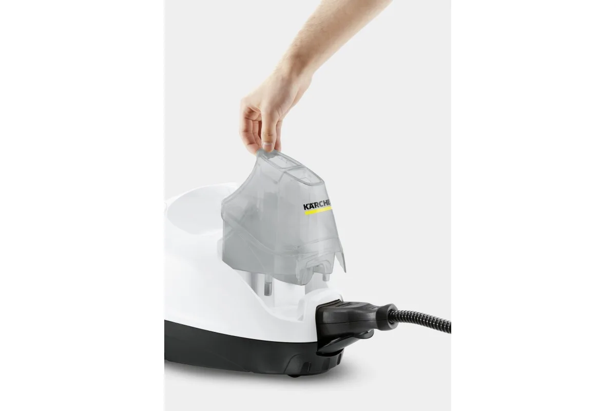 Парова чистка Karcher SC 4 EasyFix Iron, 2000Вт, 800мл, 3.5Бар, з праскою в комплекті, біло-чорний.