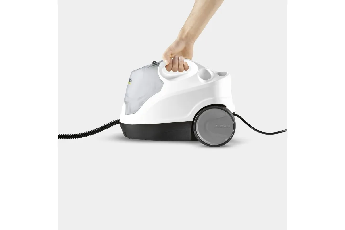 Парова чистка Karcher SC 4 EasyFix Iron, 2000Вт, 800мл, 3.5Бар, з праскою в комплекті, біло-чорний.
