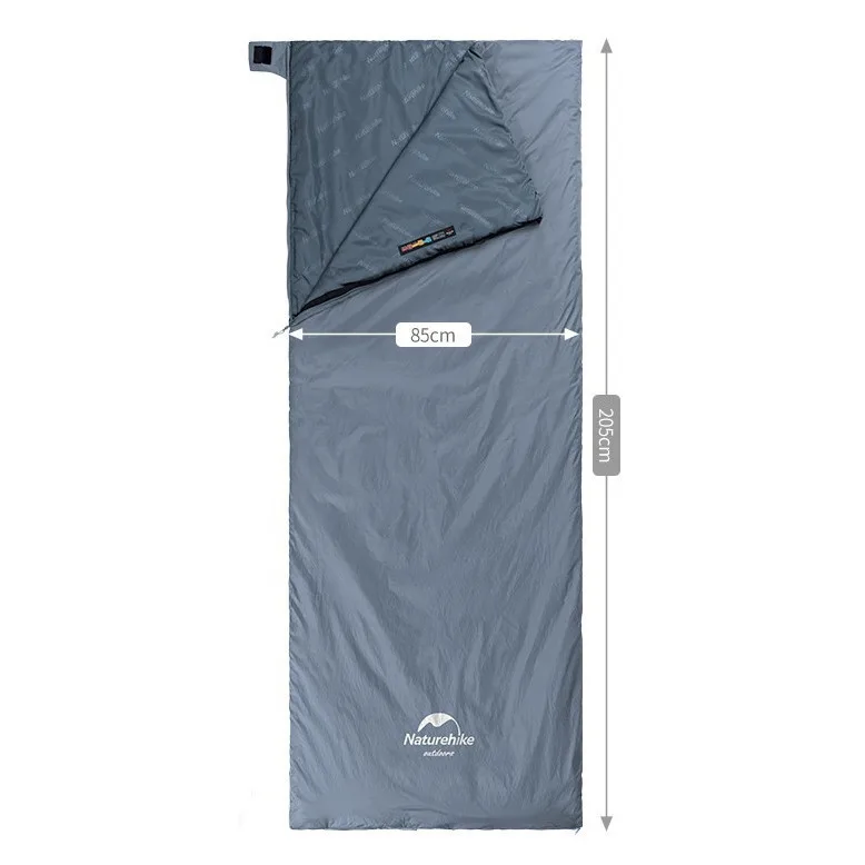 Спальник Naturehike надлегкий 15°C XL сіро-синій нейлон 380Т 20D
