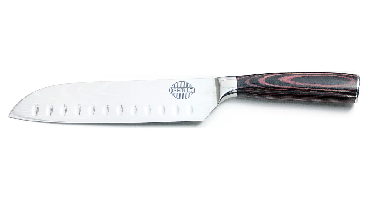 Ніж Santoku GRILLI 4Cr13 18 см Чорний