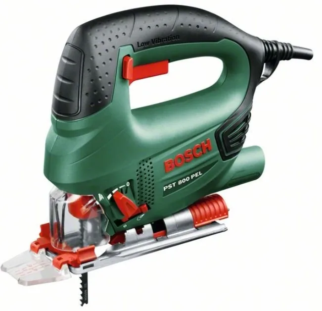 Електричний лобзик Bosch PST 800 PEL, 530 Вт, 500-3000 об/хв з комплектом пилок, вага 2 кг.