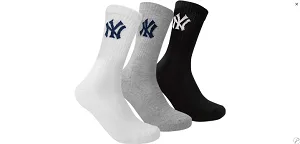 Шкарпетки New York Yankees хлопок 43-46 черный белый серый 3 пары