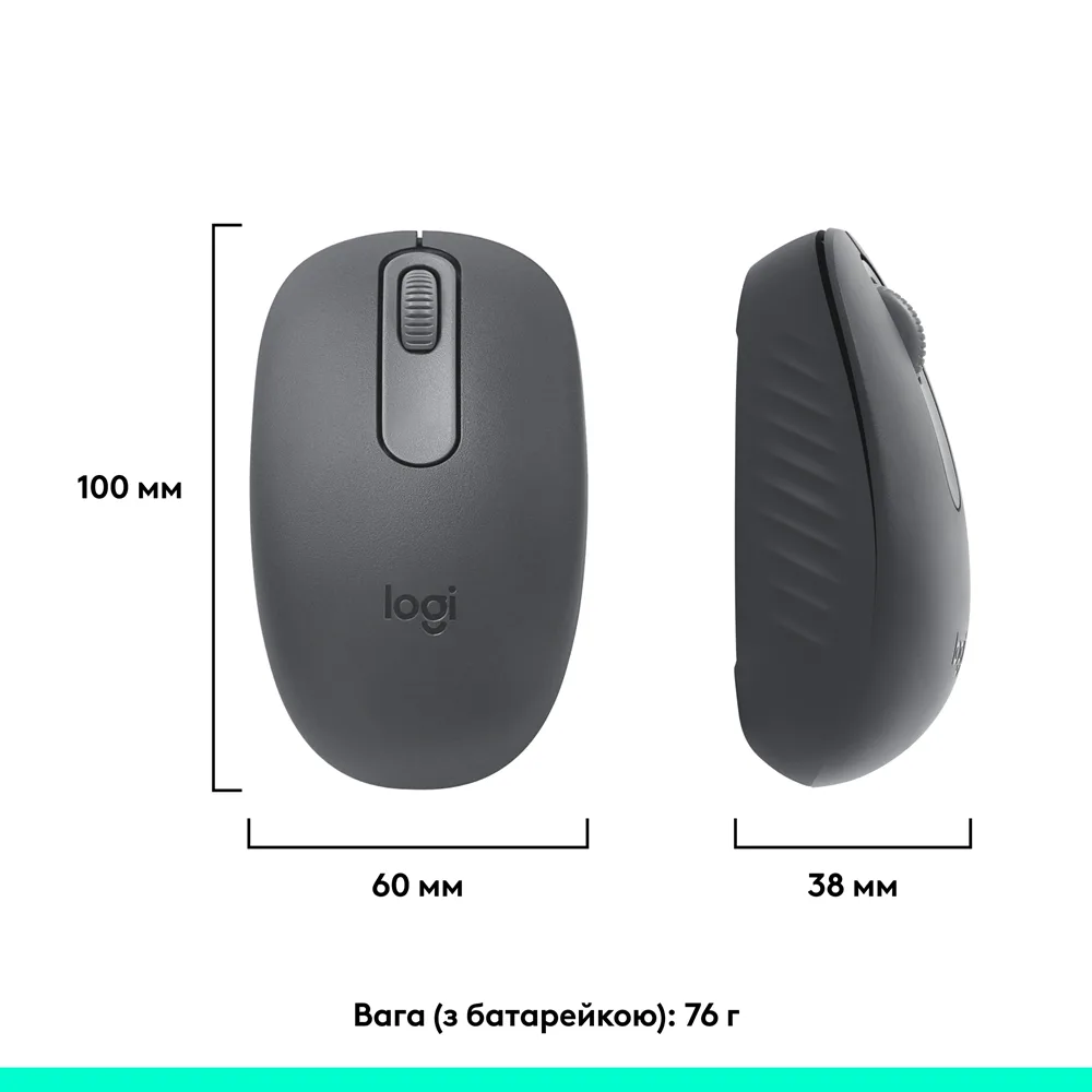 Миша Logitech Bluetooth маленька сірий 1000 dpi