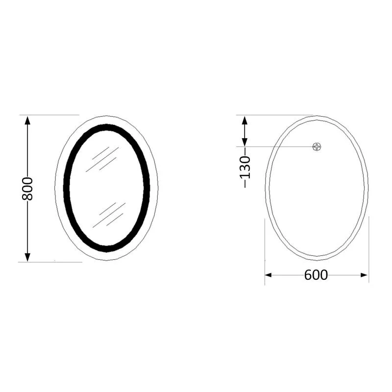 Зеркало Lidz Vida с LED подсветкой Touch 600х800 мм настенное антизапотевание