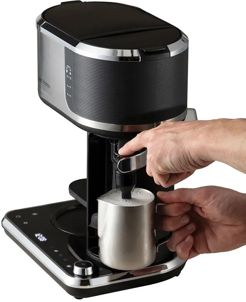 Кавоварка Russell Hobbs крапельного типу Attentiv Coffee Bar 1.5л, для меленої кави, з LED-дисплеєм, чорного та металевого кольору