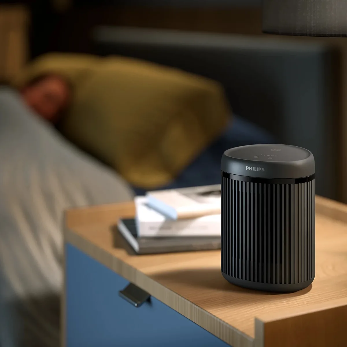 Тепловой вентилятор Philips 2000 Series, для помещений до 15 м2, мощность 1500 Вт, электронное управление, керамический нагревательный элемент, Wi-Fi, темно-серого цвета