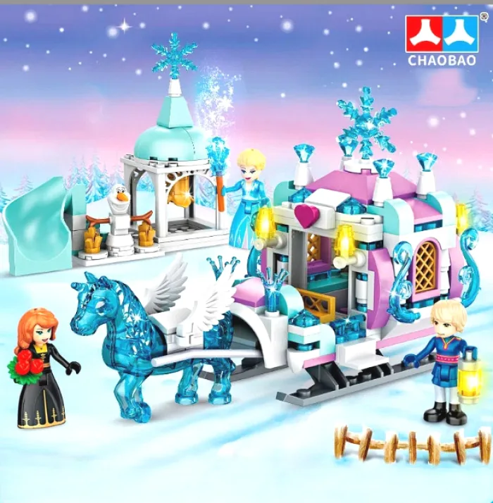 Дитячий конструктор карета Frozen 38х26х6 см пластик 258 деталей різні кольори